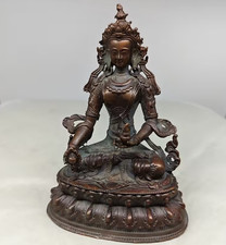 Vintage Heavy Tibetan Style Meditating Buddha Metal Statue Sculpture Gift UK