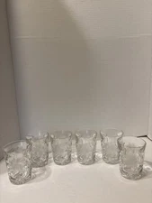 AMERICAN BRILLIANT CUT GLASS SIX FRY SUNFLOWER TUMBLERS