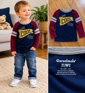 Garanimals “One Cool Dude” Long Sleeve Toddler Shirt | Size 2T
