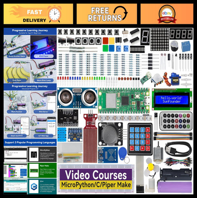 Raspberry Pi Pico W Ultimate Starter Kit - 450+ Items, 117 Projects, MicroPython