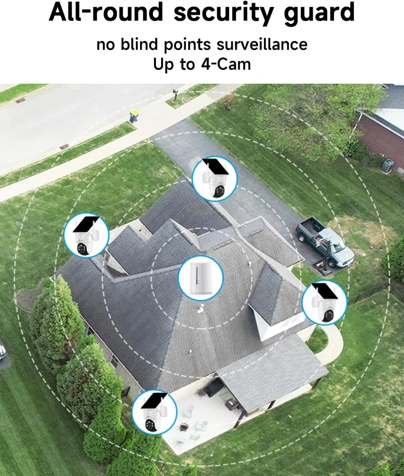 ANRAN 4MP Security Camera System Outdoor Solar Battery Powered PTZ Cam Kit 64GB - Image 2 of 4