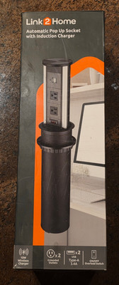 Link2Home Automatic Pop Up Socket 2-Outlets, 2-USB and 10W Wireless Charger