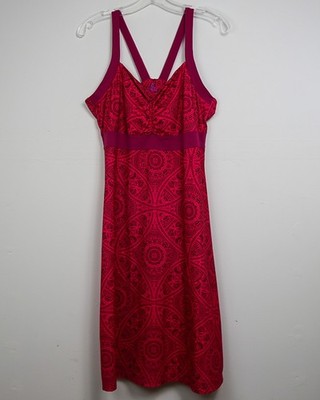 Prana Amaya Active Dress Pink Mandala Outdoor Festival Wear Sz L