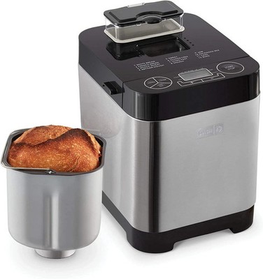 Dash Everyday Bread Maker (1.5Lb Capacity, 12 Presets, Black & Stainless) New