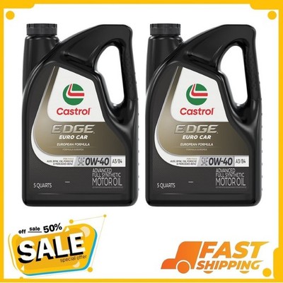 2 Pack Castrol EDGE Euro 0W-40 A3/B4 Advanced Full Synthetic Motor Oil, 5 Quarts
