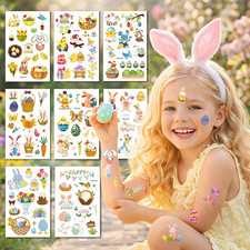 10 Sheets Easter Temporary Tattoos for Kids Men Women, 36 Sheets Easter Egg and