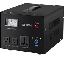 3000W Voltage Converter Transformer Step Up/Down - 110V/220V Regulator Breaker