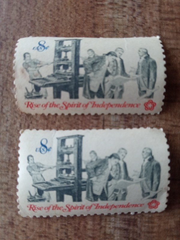 Lot of 2 "Rise of the Spirit of Independence" 8 Cents Stamps Unused 