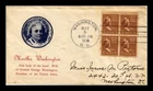 DR JIM STAMPS US COVER MARTHA WASHINGTON PRESIDENTIAL SERIES FDC BLOCK OF 4
