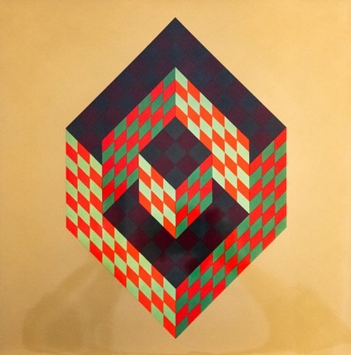 Vasarely Heliogravur aus Progressions 3 Edition du Griffon Neuchatel 1974