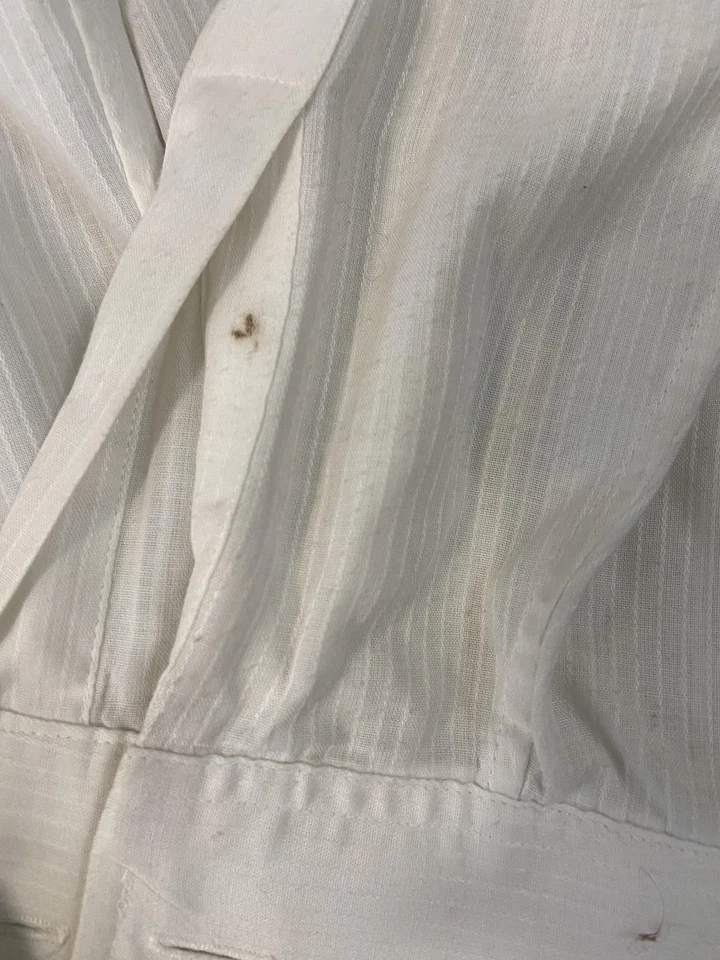 Camisa Christian Dior Para Hombre 15.5 34 Vestido Blanco Hecho en EE. UU. Puño Francés Rayas Foto 3 de 4