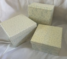 VTG 3 Amy Coe Hush-A-Bye Blue Nesting Boxes Baby Boy Storage Nursery Shower Gift