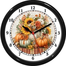 Autumn Pumpkin C Wall Clock  Fall Kitchen  0825