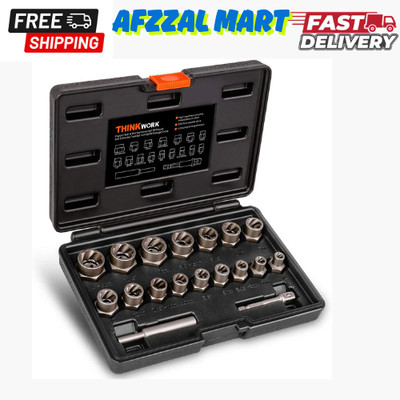 THINKWORK Bolt Extractor Kit, 18 Pieces Bolt Extractor Set, Stripped Bolt Ext...