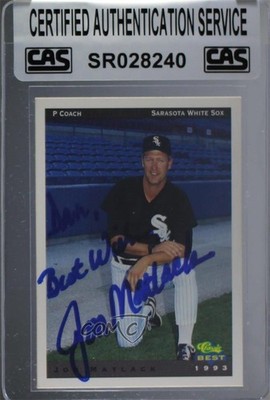 CAS Certified 1993 Classic Best Sarasota White Sox Jon Matlack #29 Sealed 3c7