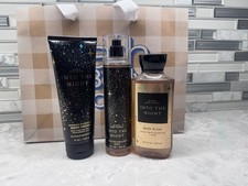 Bath and Body Works INTO THE NIGHT 3pc Set. Fragrance Mist, Body Wash  Cream.