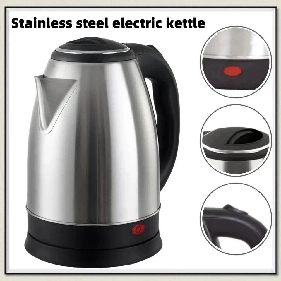 Electric Water Kettle New 2L Hot Water Kettle Stainless Steel Boil Tea Maker EU