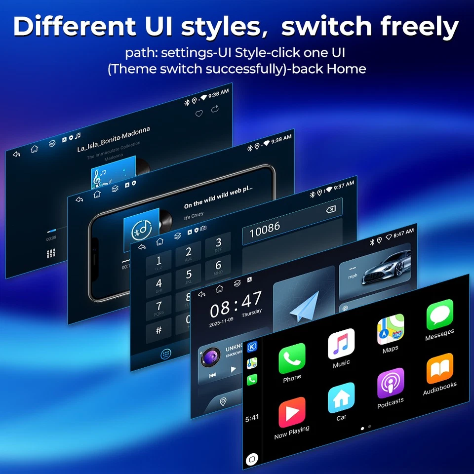 7" Autoradio CarPlay für VW Touareg T5 Multivan Video GPS Navi BT 8 Core 2+32G - Bild 4 von 4