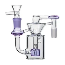 90° Recycler Glass Ash Catcher 14mm Hookah Bong Bubbler Water Pipe Bowl L