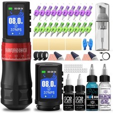 Wormhole Tattoo Gun Kit Professional Xtreme Tattoo Ink 2,300mAh Battery 20 Ta...
