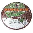 Vintage Sinclair Gasoline Sign - Dino Gas Service Oil Pump Porcelain Sign