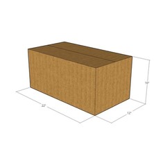 5 22x12x10 Kraft Brown Corrugated Shipping Boxes 32 ECT Single-Wall New