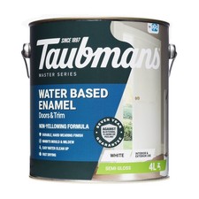 Taubmans 4L White Semi Gloss Water Based Enamel Paint