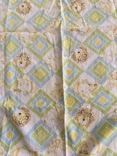 Vintage 1978 Dundee Fitted Crib Sheet Pastel Zoo Animal Lion Hippo Duck Print
