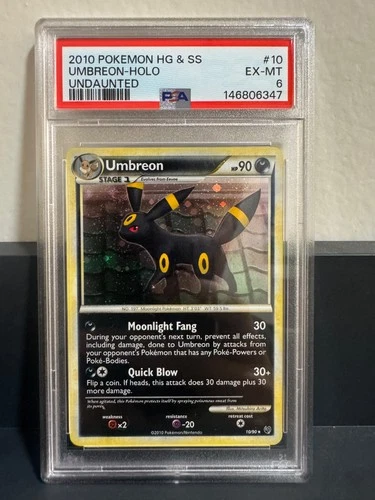 Umbreon 10/90 HGSS Undaunted Holo 2010 Pokemon PSA 6
