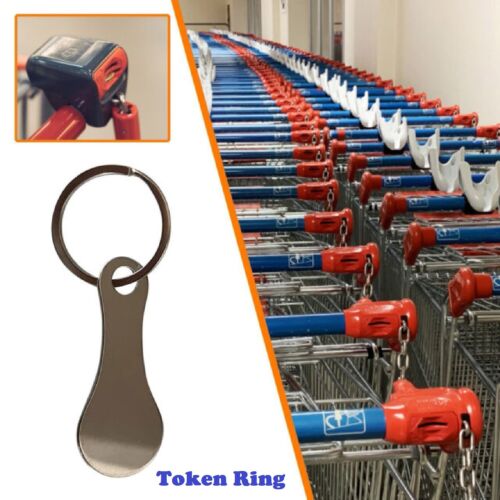 Reusable Metal Aluminum Alloy Key Ring Supermarket Shopping Trolley Token Key AU - Picture 1 of 11