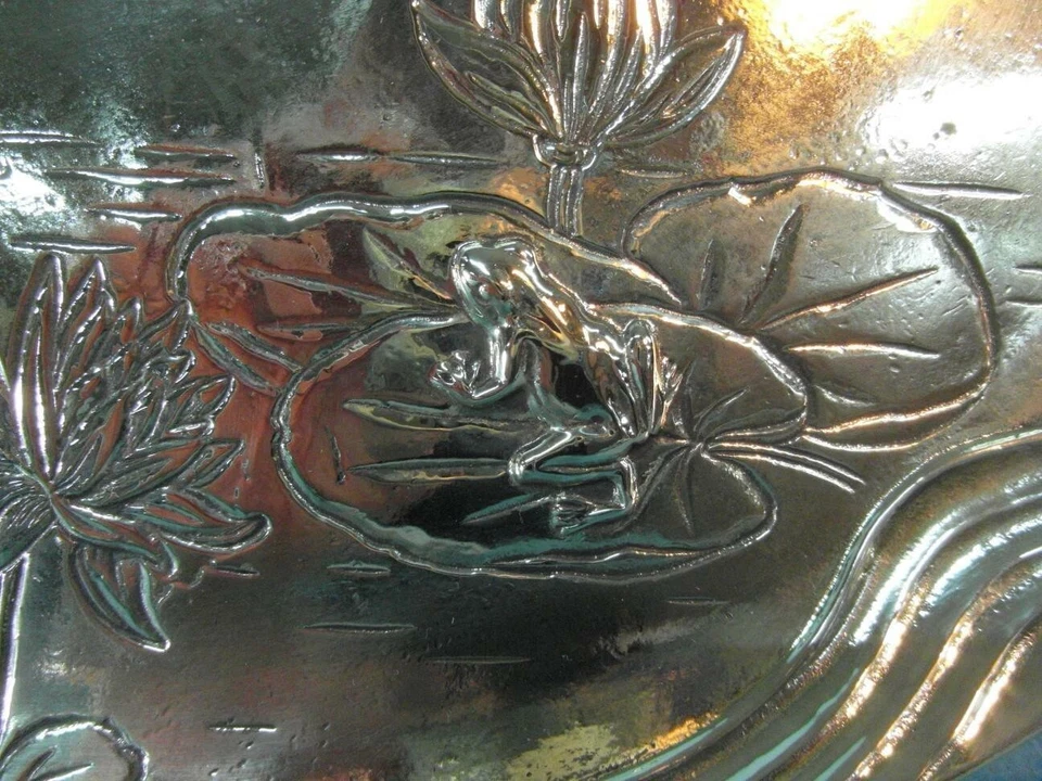 Tablett Servierhilfe Jugendstil Messing Schale Schwanmarke Frosch Austria 15c5 - Bild 4 von 4