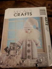 McCalls Crafts 4272 Silver  White Santa - 20" Santa  His Bag of Toys UNCUT
