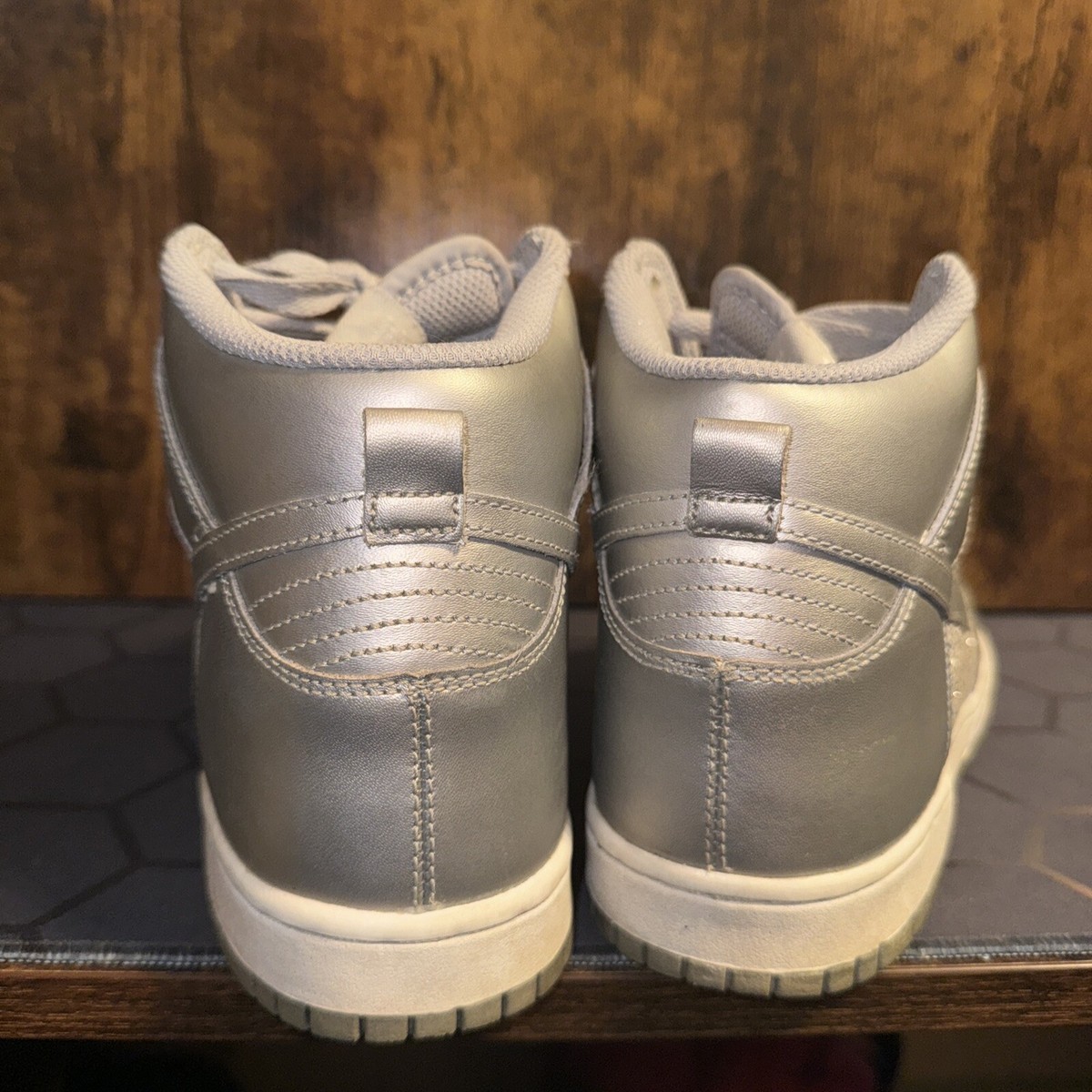 NIKE DUNK HIGH UP 24センチ 24cm グレー シルバー Nike - NIKE WMNS DUNK HIGH UP WHITE/SILVER-LT SMOKE GREY