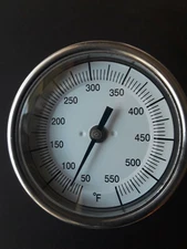 3" Dial BBQ Thermometer 6" Stem 50/550F