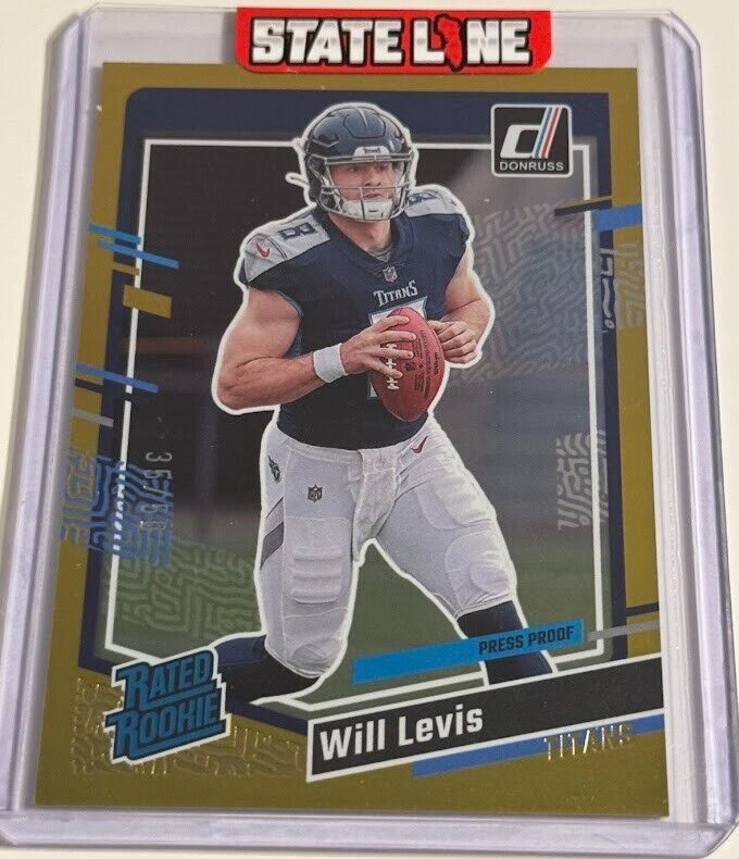 2023 Panini Donruss Will Levis 397 Rated Rookie Gold Press Proof #35/50