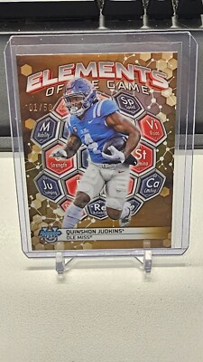 2023 Bowman University Best Quinshon Jodkins 1/50 Elements Of The Game Gold