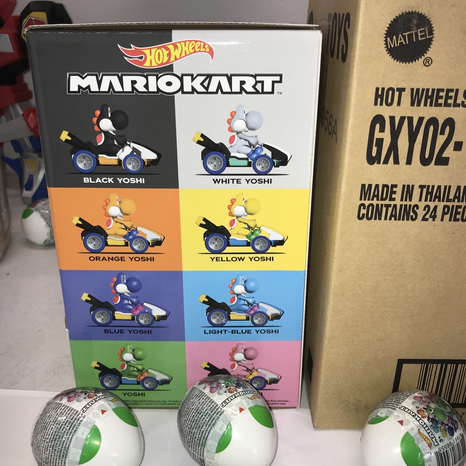 Hot Wheels Mario Kart Yoshi Mystery Eggs Complete Set 8 W Original Box