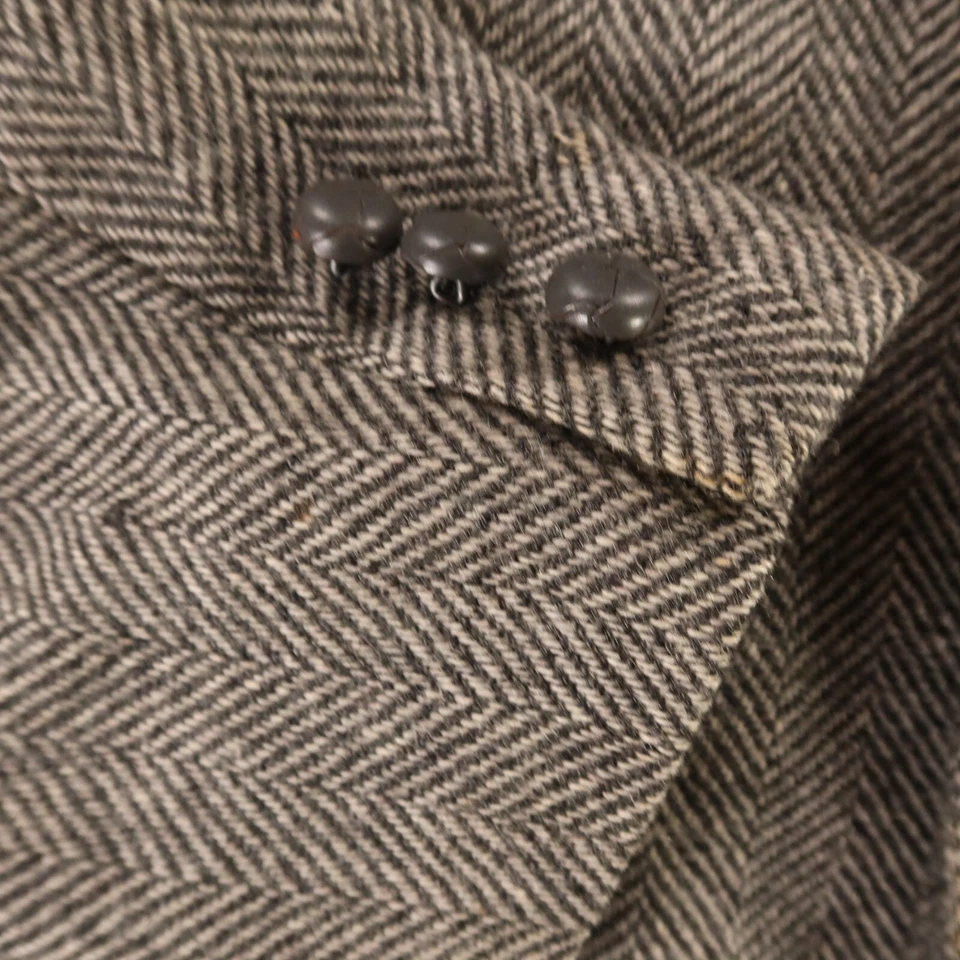 Chaqueta de tweed vintage M gris espiga 100 % lana Blazer Farah 42R Foto 4 de 4