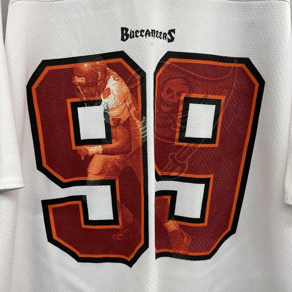 Camiseta deportiva rara vintage 1997 auténtica de los Buccaneers Warren Sapp hecha en EE. UU. para hombre talla L Foto 2 de 4