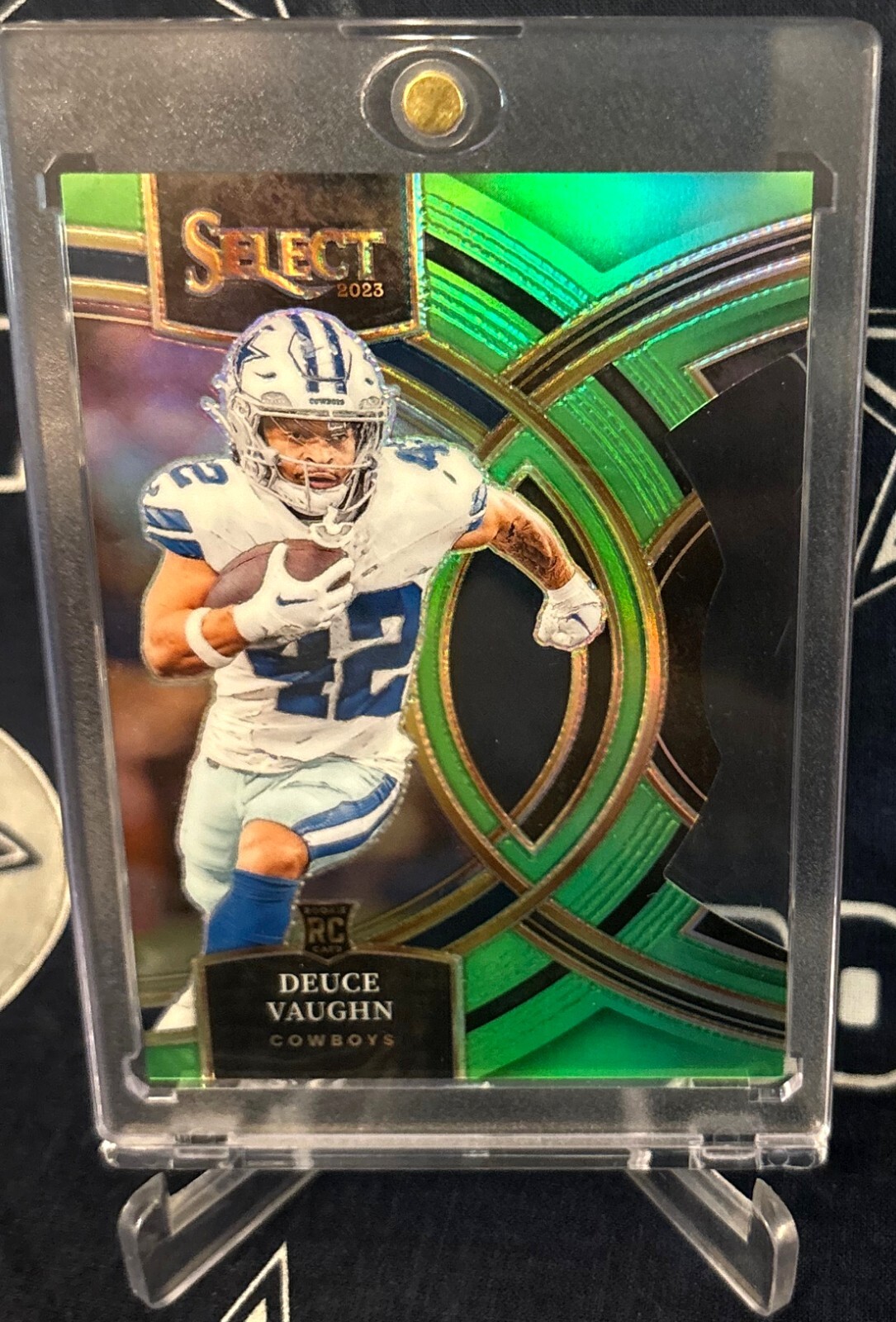 2023 Select Neon GREEN PRIZM Cut Dallas Cowboys DEUCE VAUGHN Rookie RC #128 /499