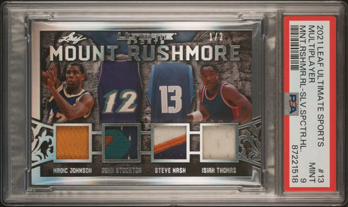 2021 Leaf Ultimate GAME USED JOHNSON, STOCKTON, NASH, THOMAS #d 1/2 & ONLY PSA!
