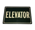Old Elevator Sign Vintage Leslie Sign Co Chicago Green Metal Tin Litho