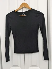 Anrabess NWT Women's Size XS Long Sleeve Shirt Top Black