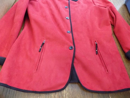 ALFRED DUNNER Fleece lined Blazer Sz 10P Red w Black Trim Peter Pan Collar EUC - Picture 6 of 8