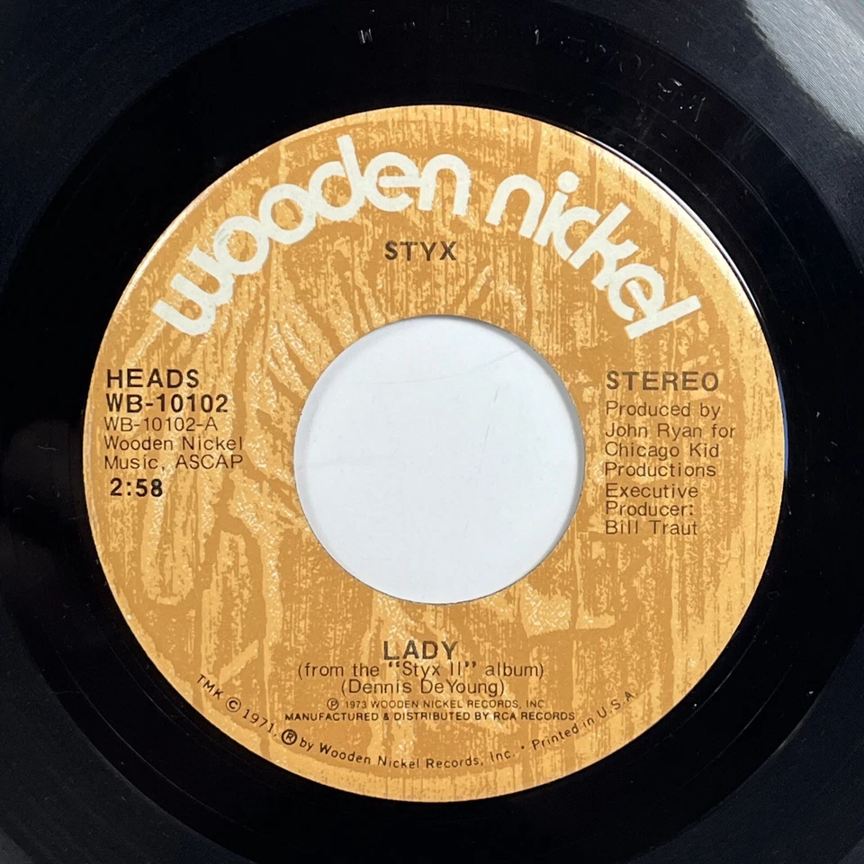 Styx - Lady/Children Of The Land (short Version) 45RPm 7” Record 1973 Original - Image 4 of 4