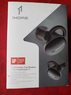 1MORE Stylish True Wireless Earbuds Bluetooth Black Open Box Tested Working