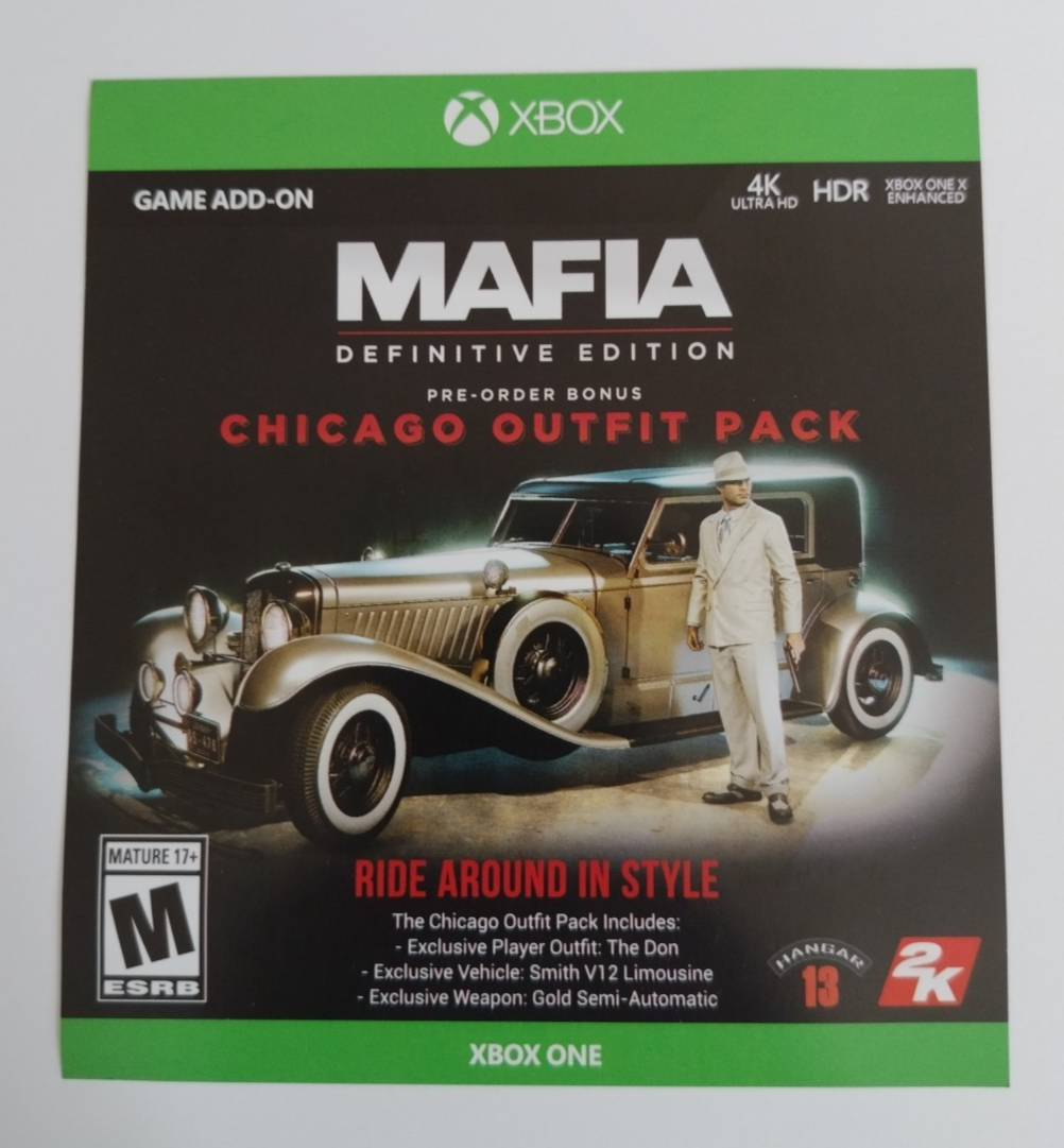 Mafia Definitive Edition Preorder Bonus Xbox Exclusive Chicago