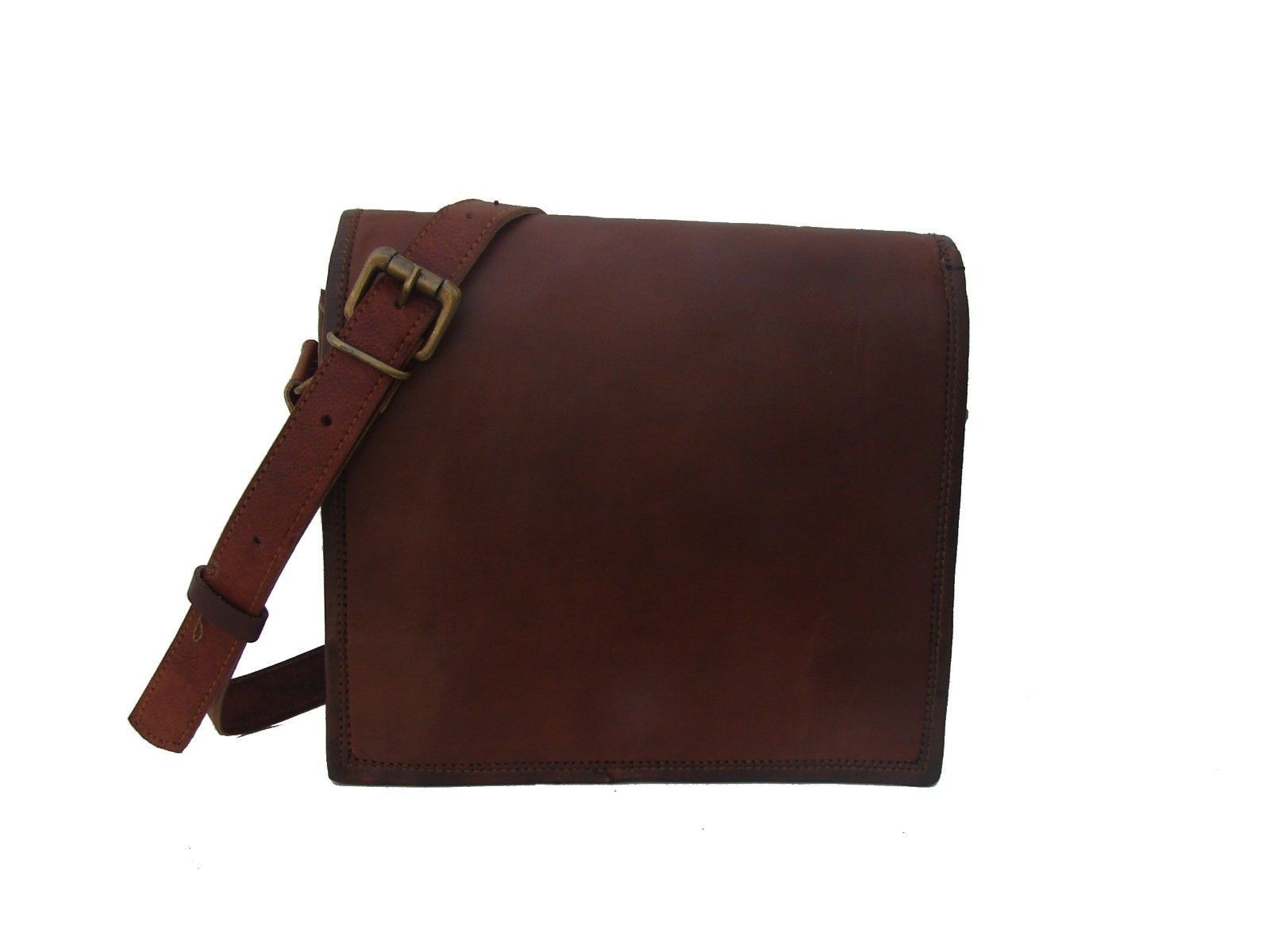 Men's Genuine Rustic Brown Leather Messenger Bag Shoulder Laptop Briefcase