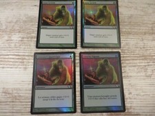 4x FOIL Giant Growth - M10 M14 - 2x ENG 1x FRE 1x SPA TOP OOP MTG PLAYSET
