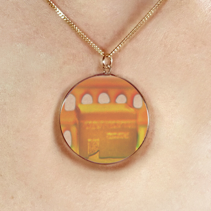 9ct Gold Hologram Pendant - Kaaba Mecca Islam (Medium) + 20"" Chain